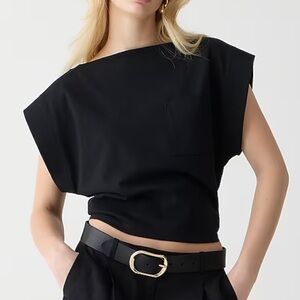 Boatneck muscle T-shirt in mariner cotton